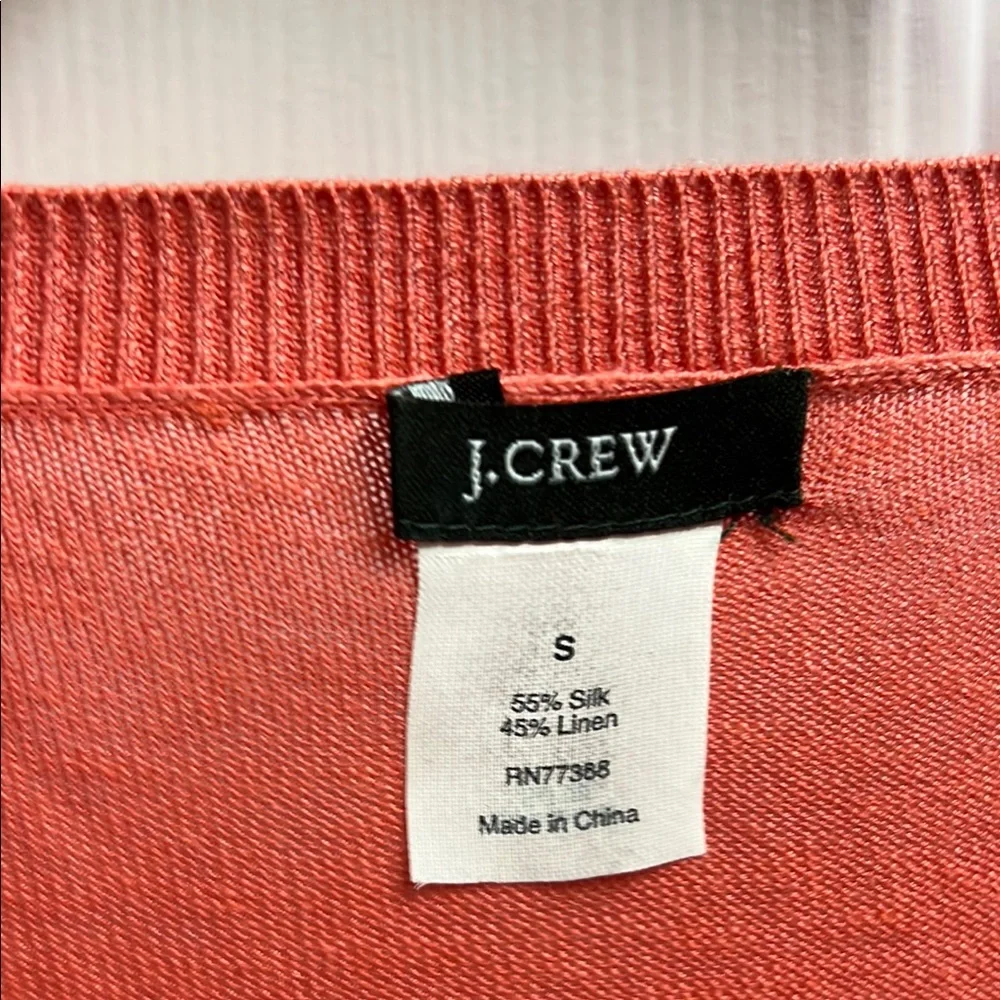 J. Crew Coral V-Neck Sweater
